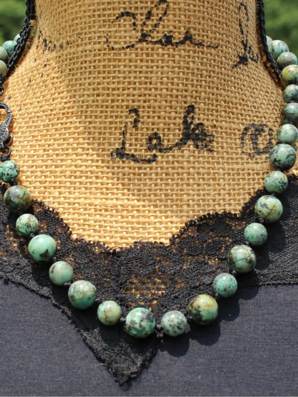 Handmade Necklace Whispers of African Turquoise Beaded Jewelry